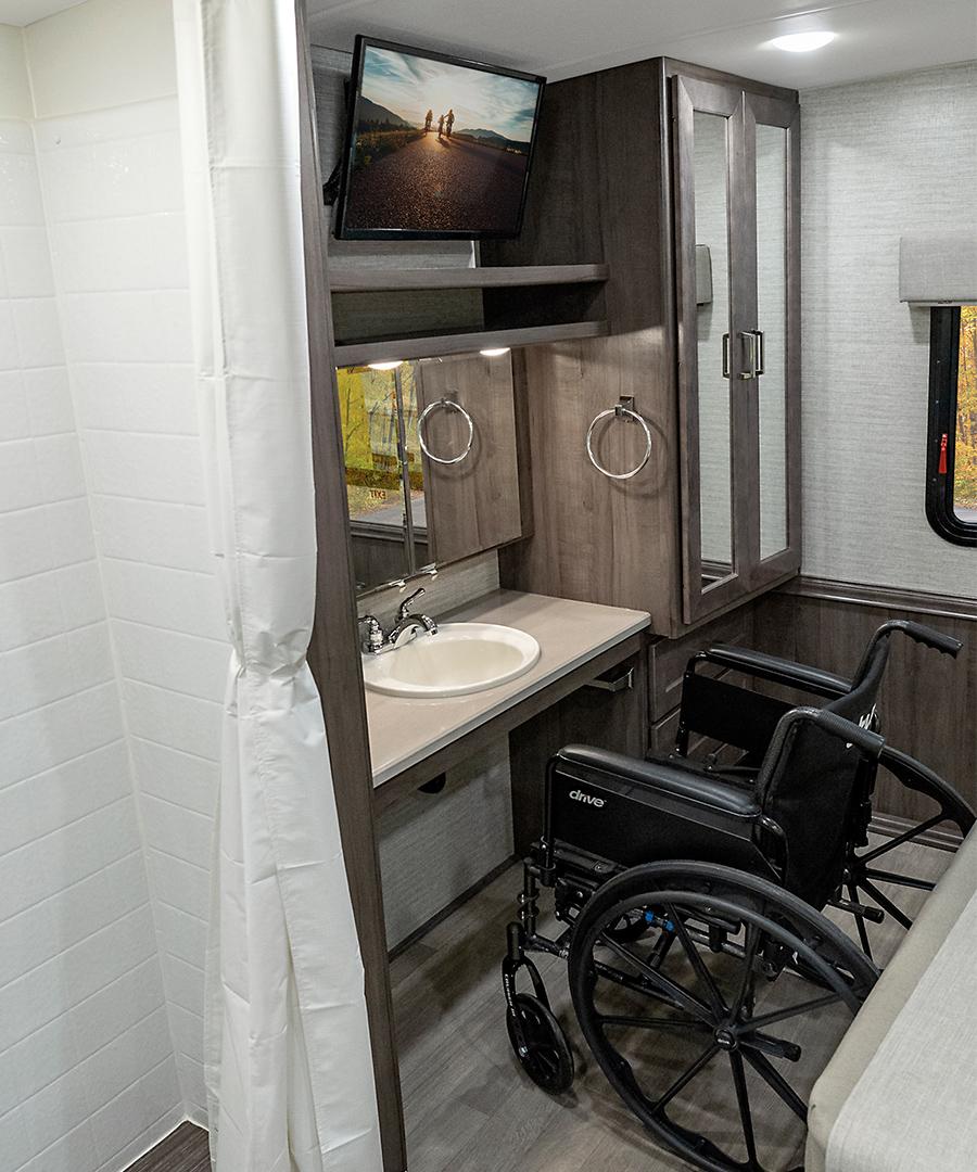 interior of wheelchair accessible motorhome